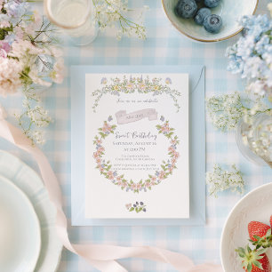Invitation Jardin Floral d'Été Anniversaire