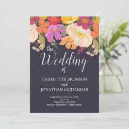 Invitation Jardin floral d'été coloré Mariage
