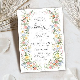 Invitation Jardin Floral Printanier Orné de Fleurs Sauvages M