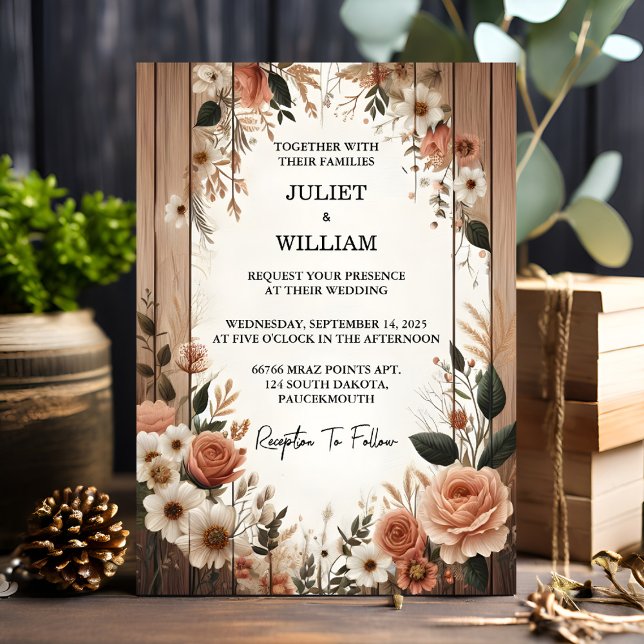 Invitation Jardin Floral Ressort Boho Boho Rustique Mariage (Créateur téléchargé)