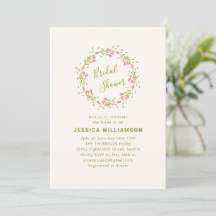Invitation Jardin Floral Rose Classique pour une Mariée
