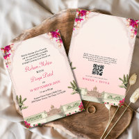 Jardin Floral rose Indien Mariage coloré Invitat