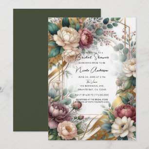 Invitation Jardin Floral Secret Doré Glam Mariage