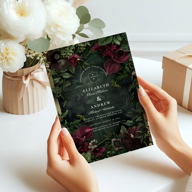 Invitation Jardin gothique Mariage Romance (Créateur téléchargé)