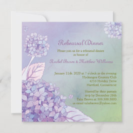 Invitation Jardin Hydrangea Dîner de répétition Mariage