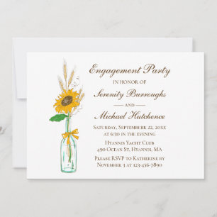 Invitation Jardin Jaune de tournesol Fête de fiançailles flor