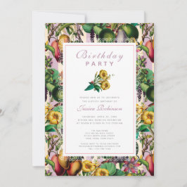 Invitation Jardin Lady 60e fête d'anniversaire Retro Floral