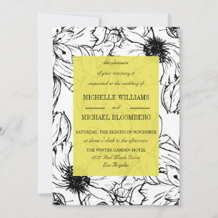 Invitation Jardin moderne   jaune   mariage floral