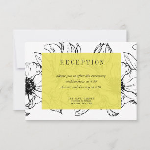 Invitation Jardin moderne   jaune   Mariage floral RSVP