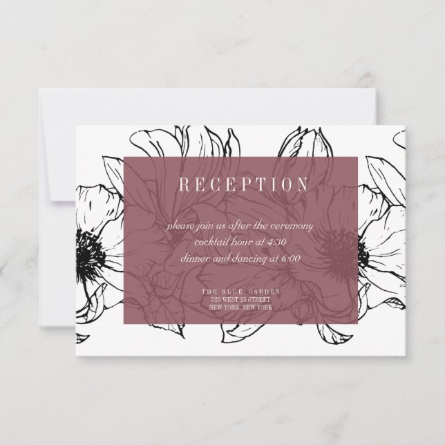 Invitation Jardin moderne | Rose | Mariage floral RSVP (Devant)