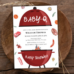 Invitation Jardin moderne rustique BBQ Baby Q Baby shower
