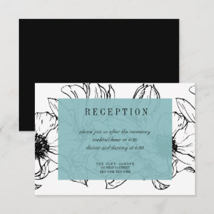 Invitation Jardin moderne Turquoise Mariage floral RSVP