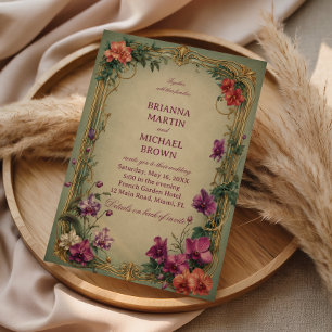 Invitation Jardin ornemental floral vintage