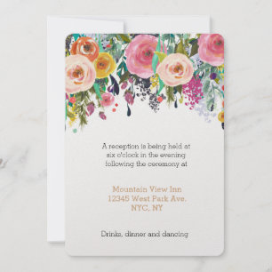 Invitation Jardin romantique Réception de mariage floral