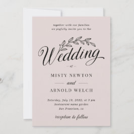 Invitation Jardin Rose roux  Mariage feuille botanique