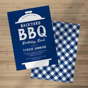 Invitation Jardin rustique barbecue fête d'anniversaire