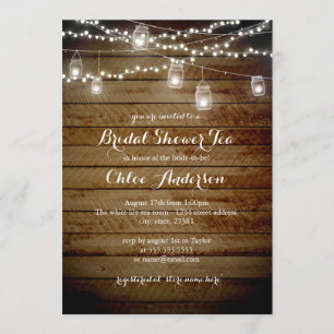 Invitation Jardin rustique High Tea Bridal Showboat Invitatio