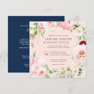 Invitation Jardin sauvage   Tout en un mariage botanique rose