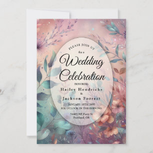 Invitation Jardin secret en soirée Mariage lumineux