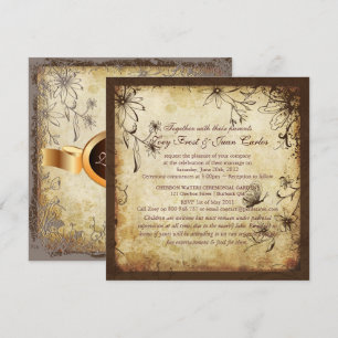 Invitation Jardin secret Vintage PixDezines/Parchment Faux
