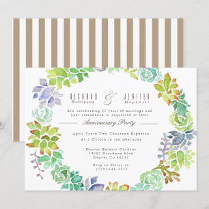 Invitation Jardin Succulent   Fête de l'anniversaire de l'aqu