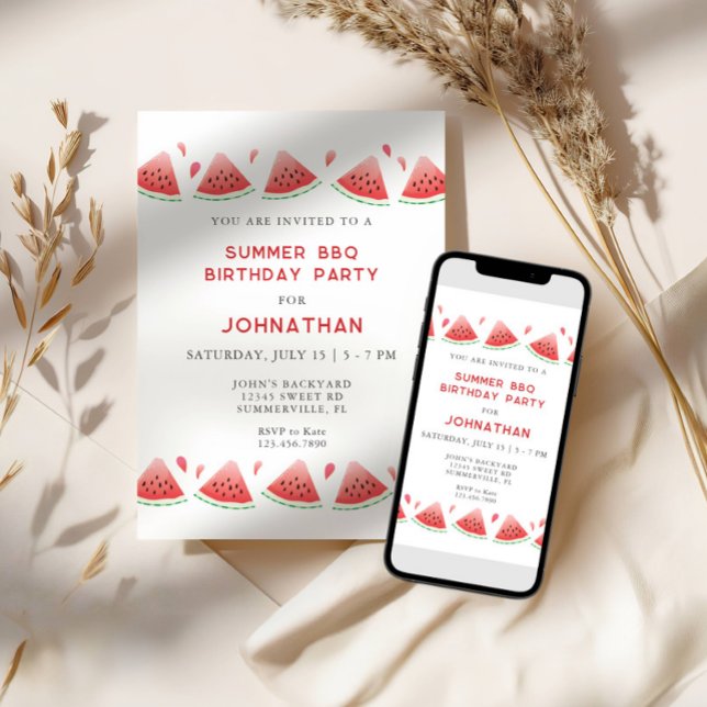 Invitation Jardin Summer BBQ fête d'anniversaire (Créateur téléchargé)