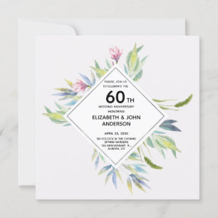 Invitation Jardin sur la Riviera 60e anniversaire de mariage