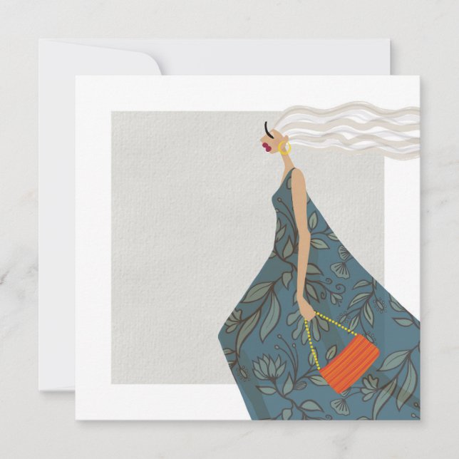 Invitation Jardin Swag Fashionista Illustration de mode (Devant)