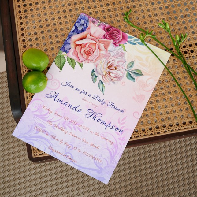 Invitation Jardin Tea Party Calligraphie Baby shower Brunch (Créateur téléchargé)