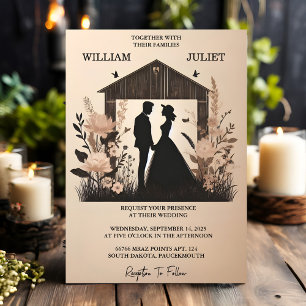 Invitation Jardin tonique Floral Ressort Boho Boho Rustique M