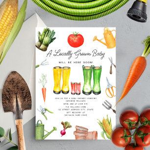 Invitation Jardin végétal cultivé localement Baby shower neut