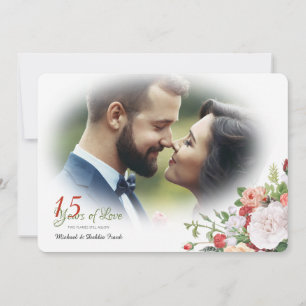 Invitation Jardin Vintage Fleurs Photo Anniversaire