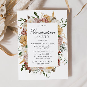 Invitation Jardin vintage Floral Graduation Party