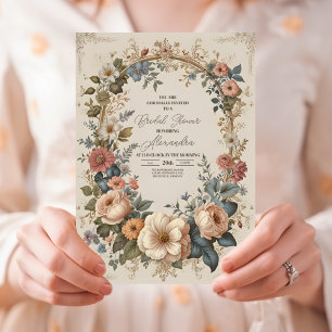 Invitation Jardin Vintage victorien Fête des mariées florale