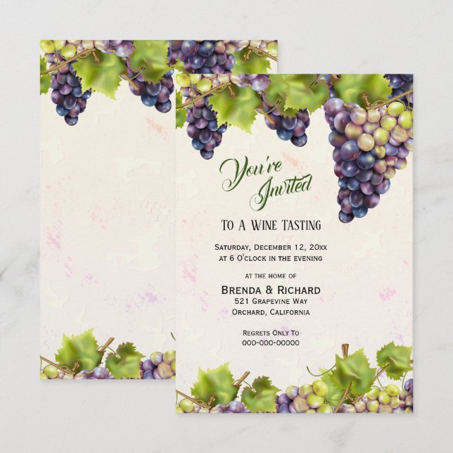 Invitation Jardin viticole méditerranéen (Devant / Derrière)