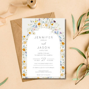 Invitation Jardin Wildflower Printemps Mariage d'été