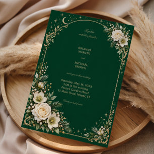 Invitation Jardins d'ivoire éclairés par la lune en émeraude
