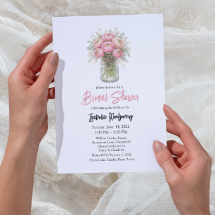 Invitation Jarre en brique de mariage de ranunculus à palette