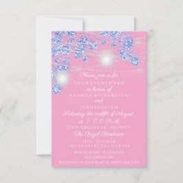 Invitation Jars de lumières de mariage Rustique Pailleté Bleu