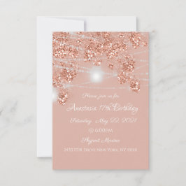 Invitation Jars de lumières de mariage Rustique Rose Or Rose 