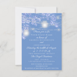 Invitation Jars de lumières de mariage rustiques pailletés bl