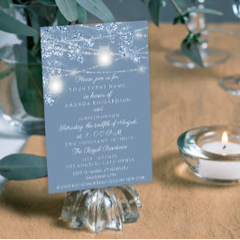 Invitation Jars de lumières de mariage rustiques pailletés bl