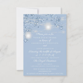 Invitation Jars de lumières de mariage rustiques pailletés bl