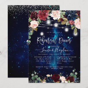 Invitation Jars de maçon de dîner de répétition rustique Lumi