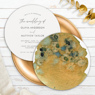 Invitation Jaune Brun Terreux Aquarelle Le Mariage De