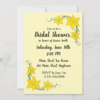 Jaune Daffodils Floral Flower Baby shower nuptial