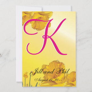 Invitation Jaune Daffodique 3d Monogramme