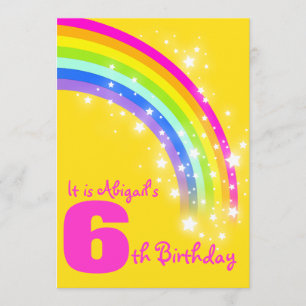 Invitation jaune d'anniversaire de 6ème