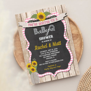 Invitation Jaune de rose de fille d'invitation de baby shower
