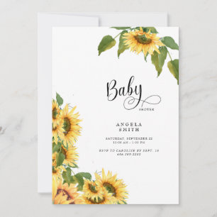 Invitation Jaune En vichy Baby shower de tournesol II